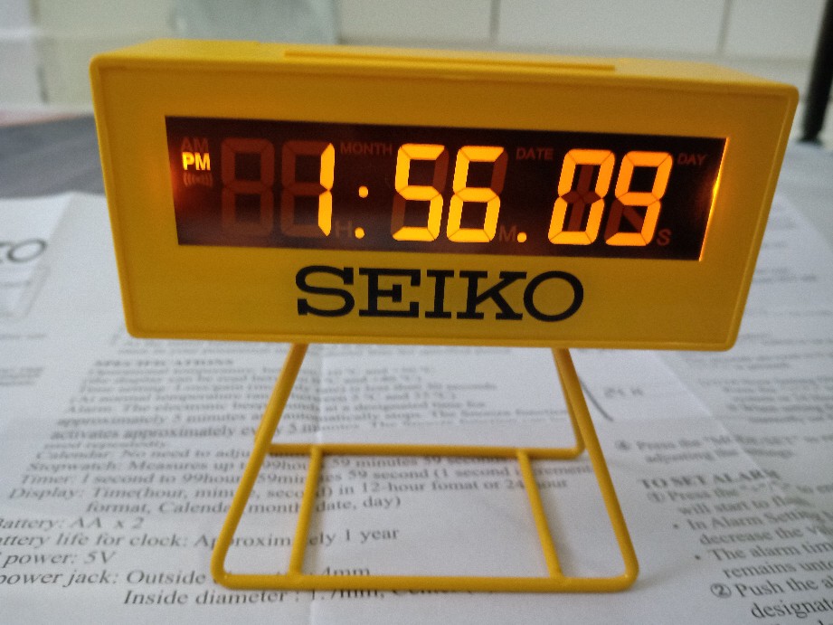 Seiko QHL062Y Marathon Edition Timer & Alarm Clock (Yellow) | Shopee  Singapore