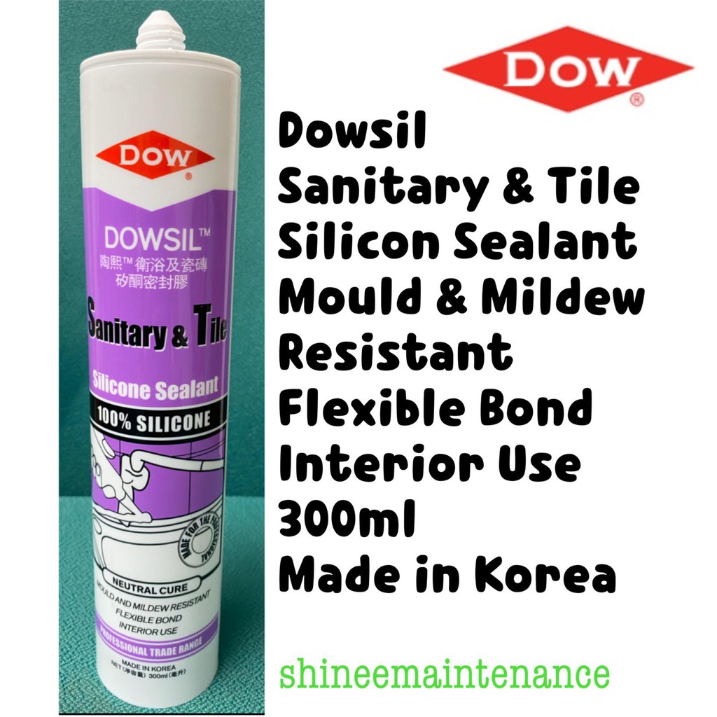 [2pc bundle!] Dowsil Sanitary & Tile Silicon Sealant White 300ml