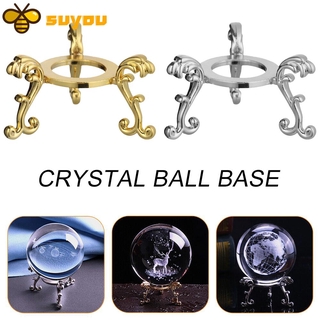Image of SUYOU Handicraft Sphere Stone Support Figurine Display Stand Crystal Ball Base Gift Desktop Ornaments Home Decor Photography Props Metal Holder silver/gold/gold