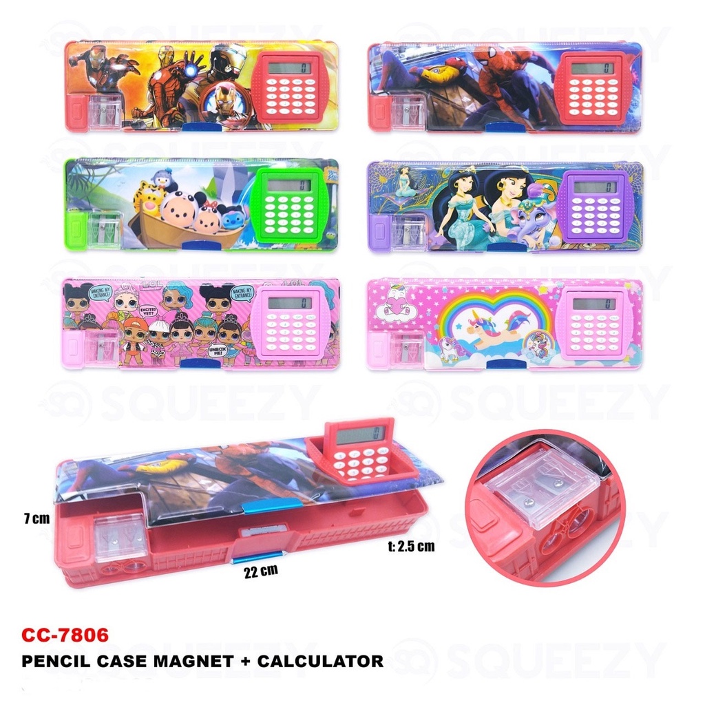 2 Sided Pencil Case / Pencil Case Equipped With Calculator And