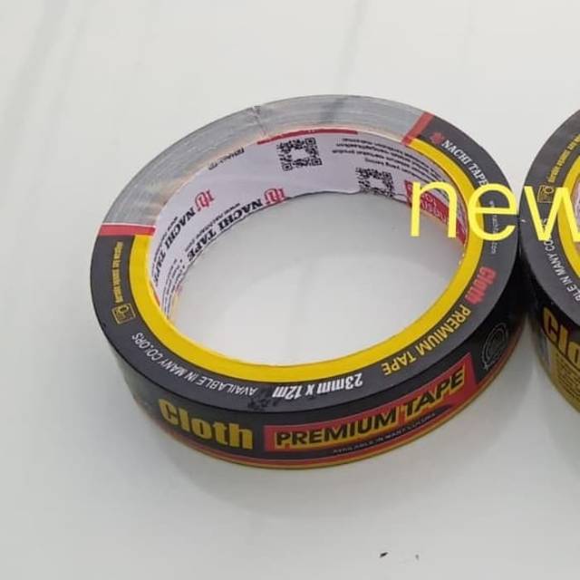 HITAM 1inch 1" x 12m Black Duct tape nachi premium 23mm x 12m cloth
