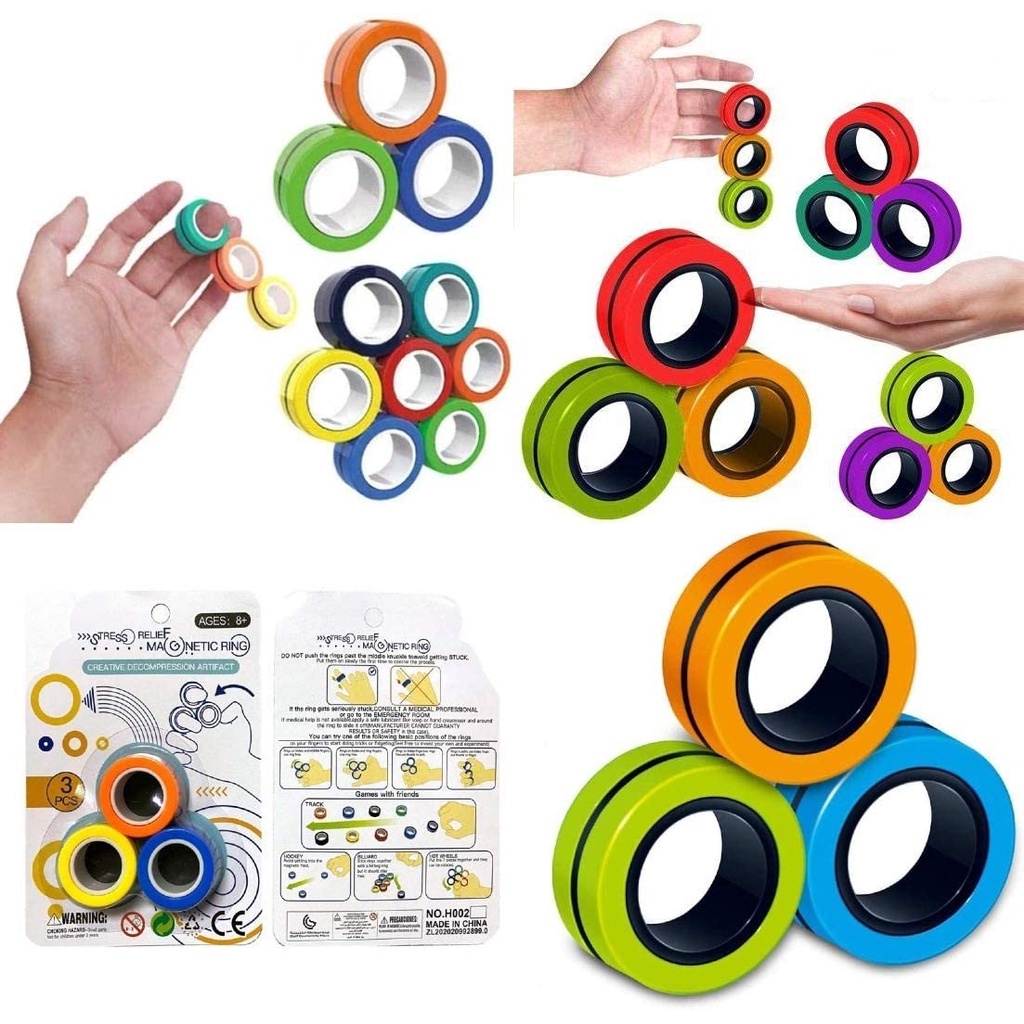 Finger Magnetic Ring Toy Fidget Spinner Activity Stress Relief Craze 