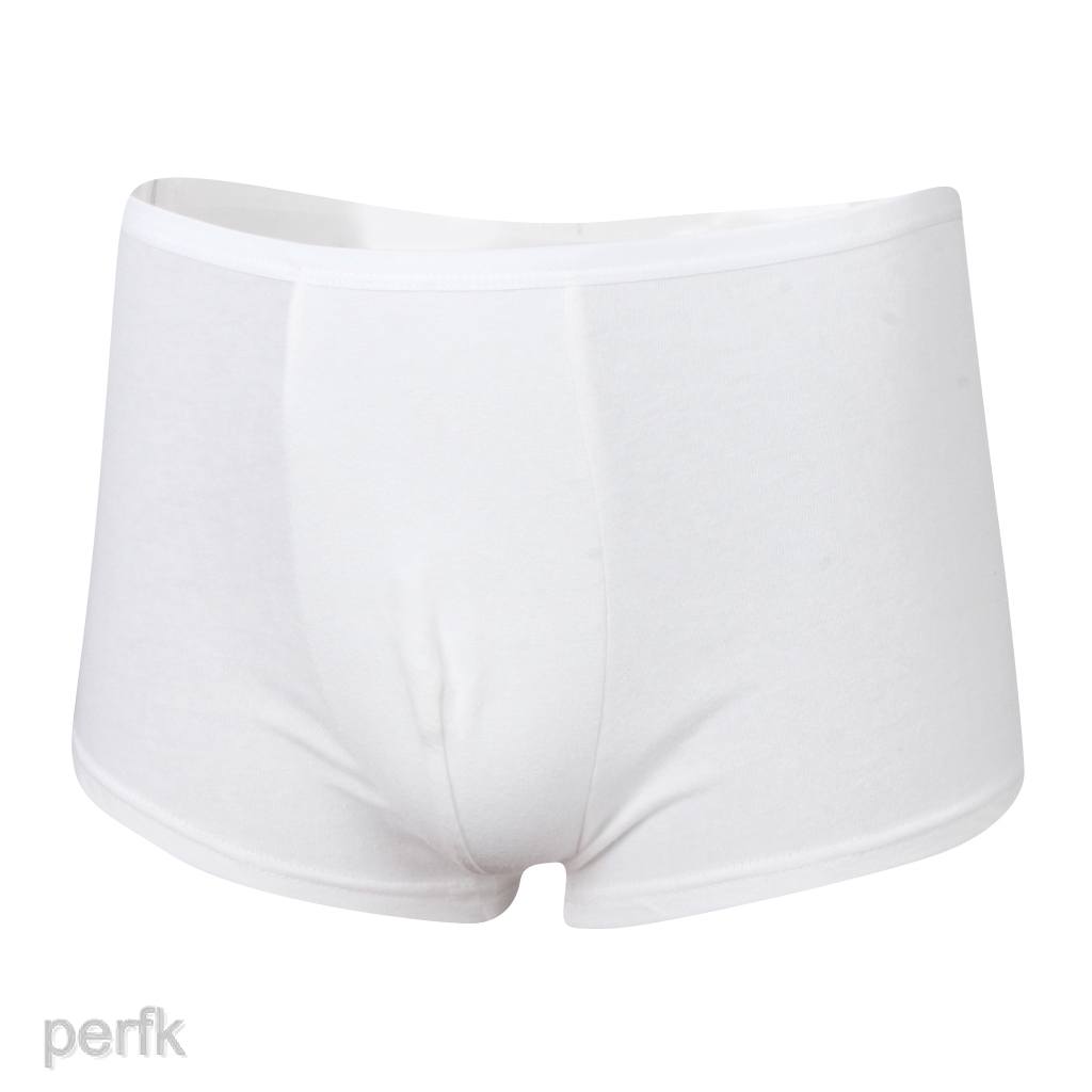 Mens White Regular Absorbency Washable Reusable Incontinence Boxer