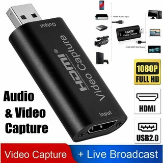 [SG Ready Stock]1080P Video Capture Card USB2.0 HDMI to hd Real-time Gaming Video Grabber Audio Video Record Converter