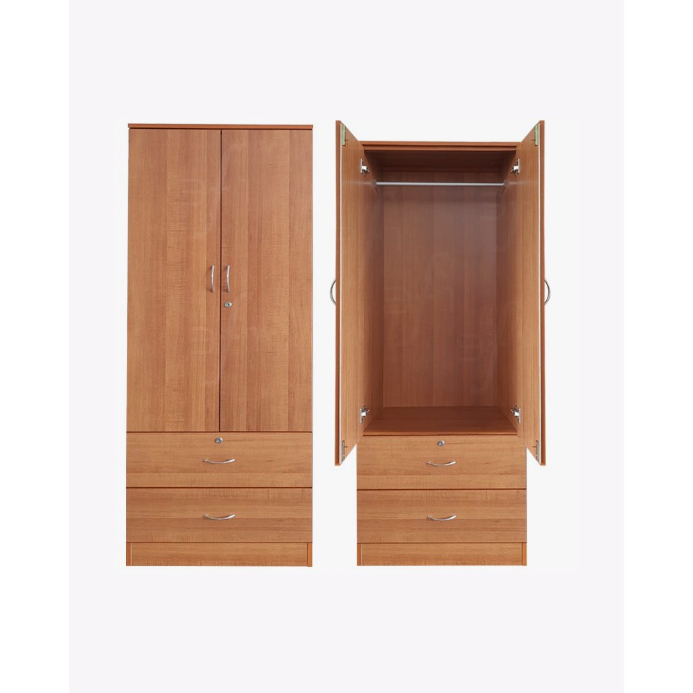 2 Door Wardrobe CherryWalnutWhite Wash Shopee Singapore