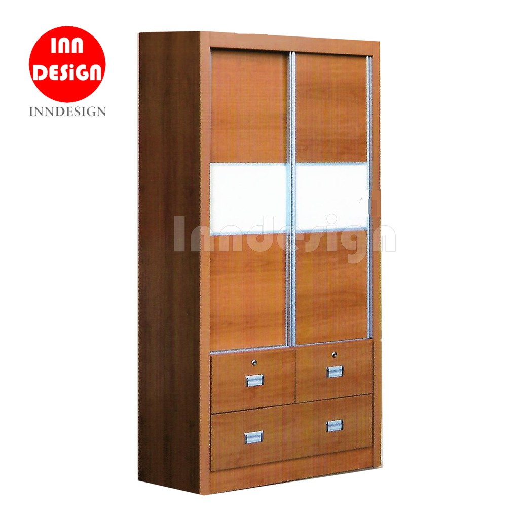 Maris Sliding Wardrobe With Drawers Shopee Singapore