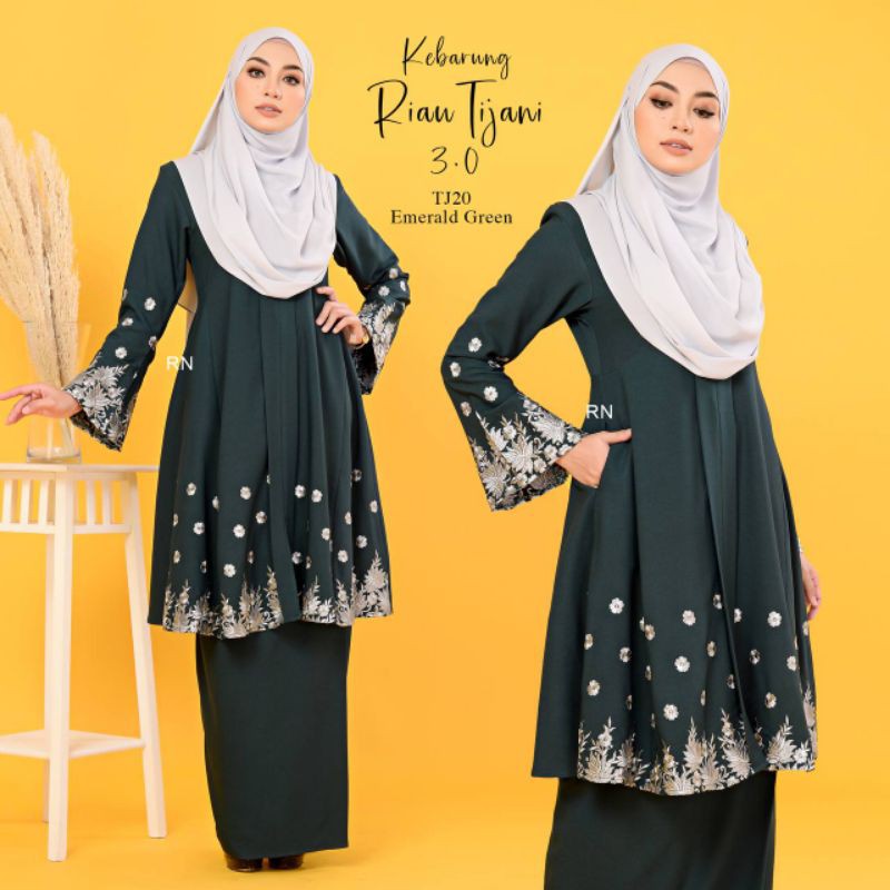 Kebarung Riau Tijani 3 0 Kebaya Labuh Muslimah Nursing Friendly Size S 2xl Shopee Singapore