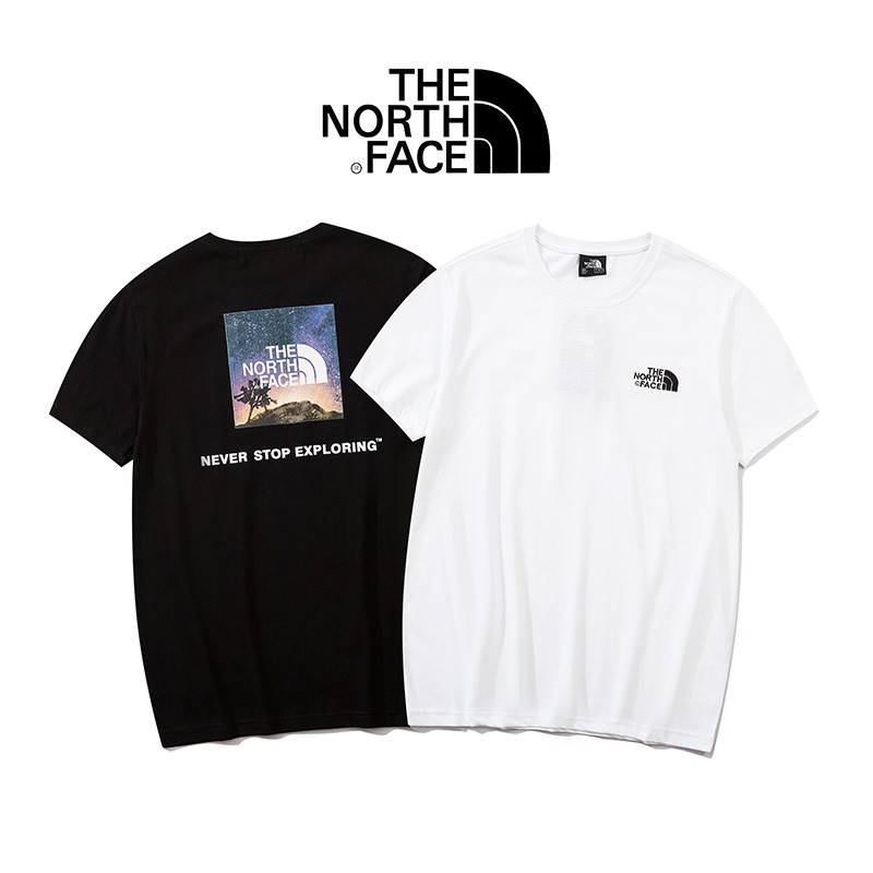 black and white north face t shirt