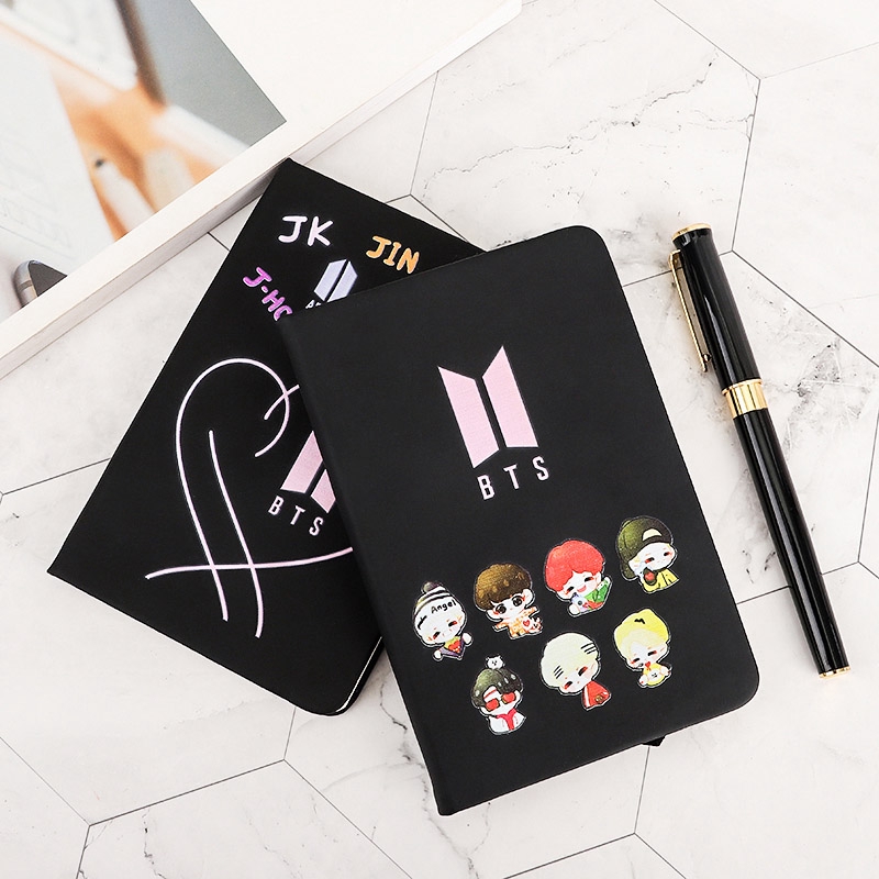 KPOP BT21 BTS Study Notebook Bangtan Boys PU Pocketbook Note Pad Diary