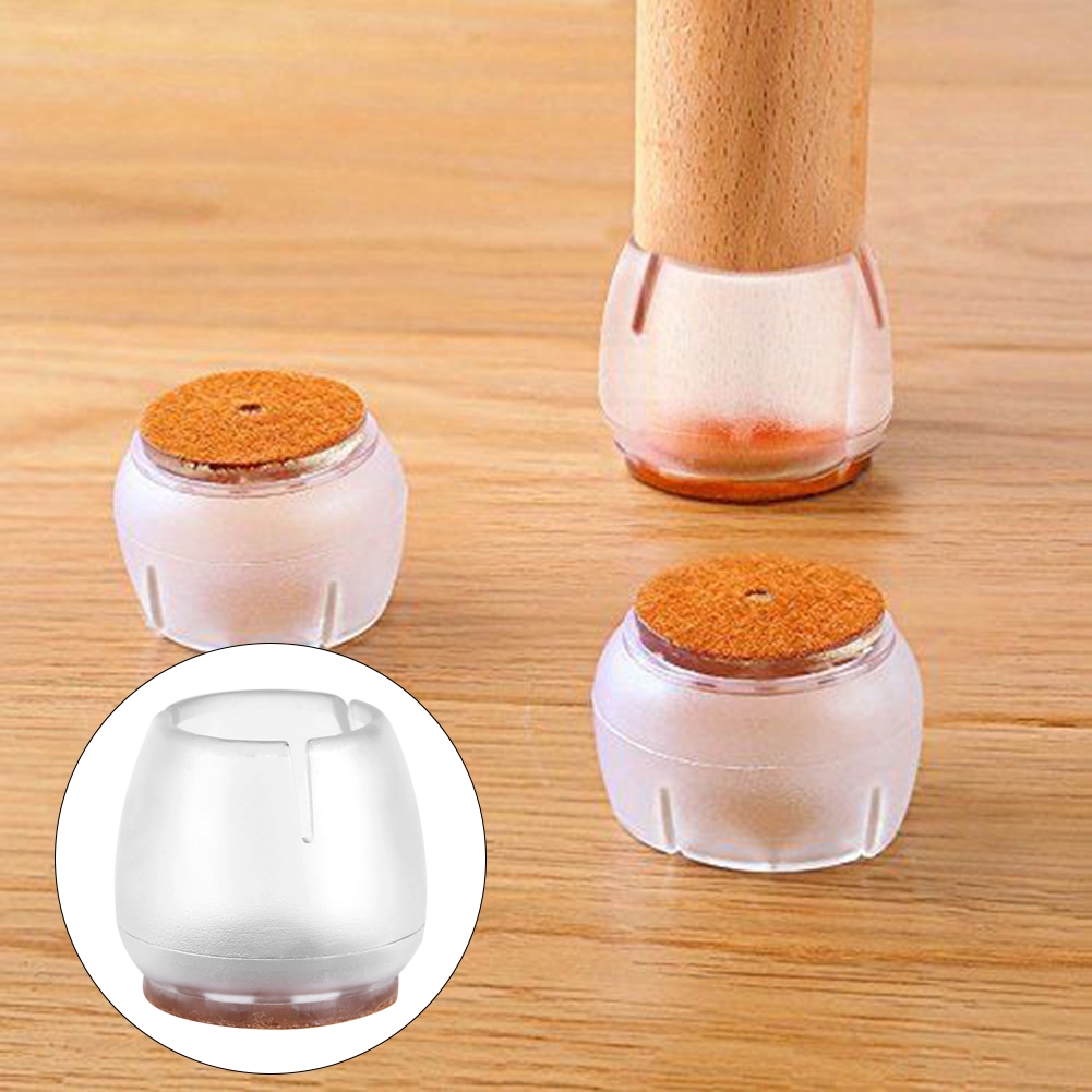 Transparent Pvc Table Chair Leg Non Slip Foot Cap Cups Cover Floor