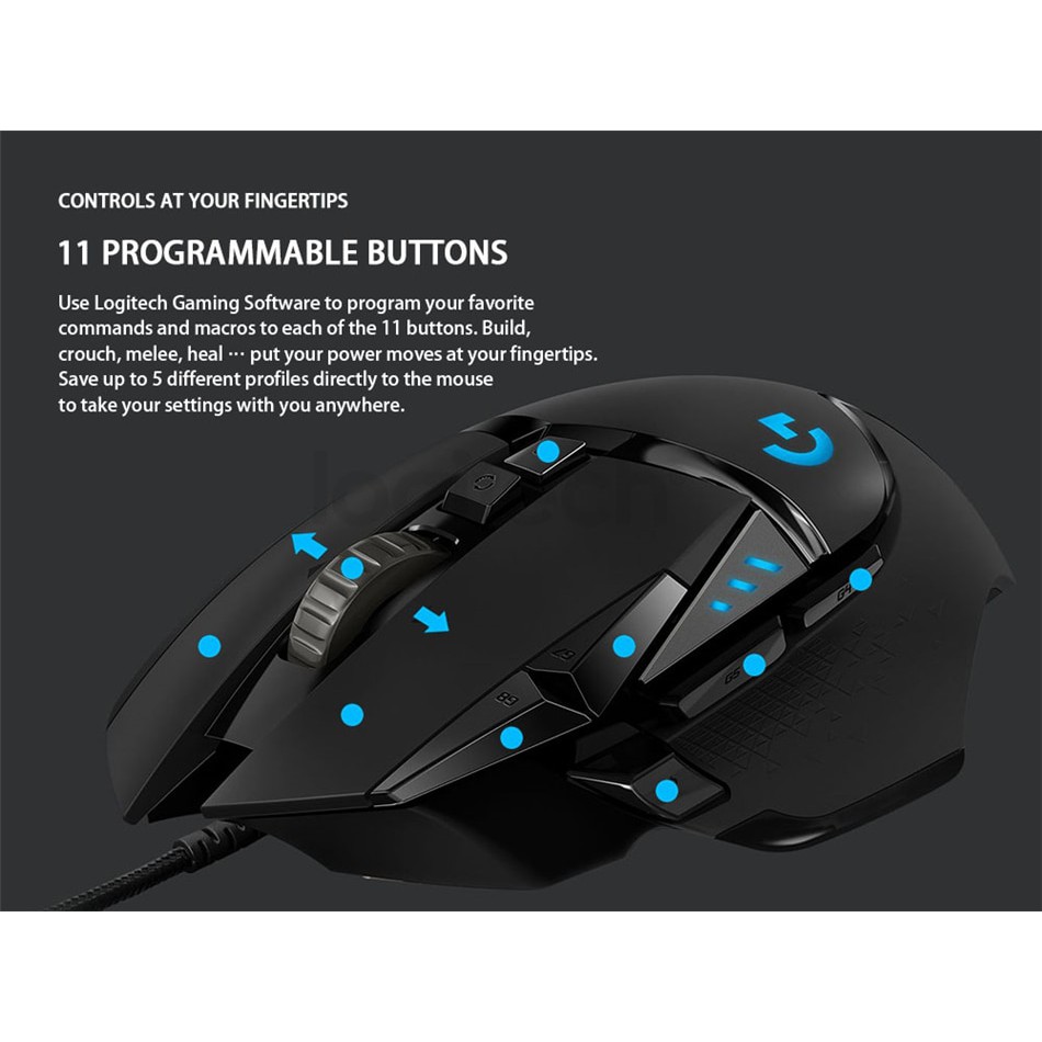 100 Original Logitech G502 Hero Professional Gaming Mouse 16000dpi Game Programming Mouse Adjustable Light Synchronizatio For Gamer Shopee Singapore