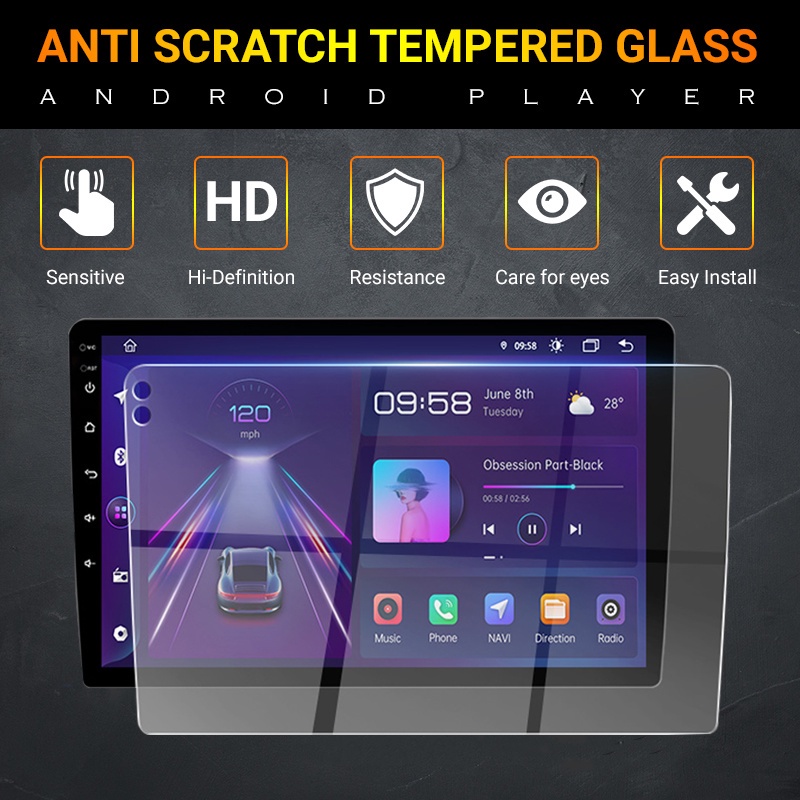 9” & 10” inch Car GPS Navigation Tempered Glass Anti glare Screen Protector For Car Android Player