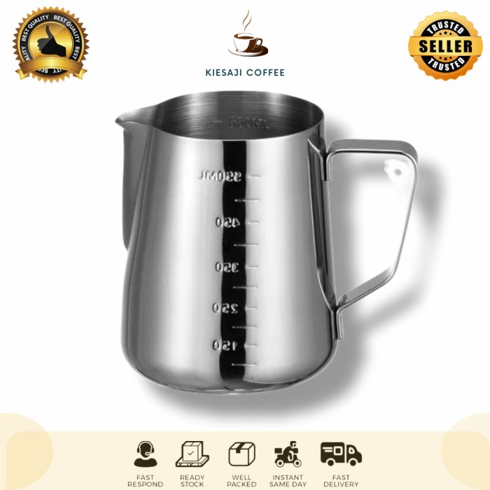 Milk Jug 600 ML CC SKALA Size steamer pitcher Milk latte Cup art - 600 ...