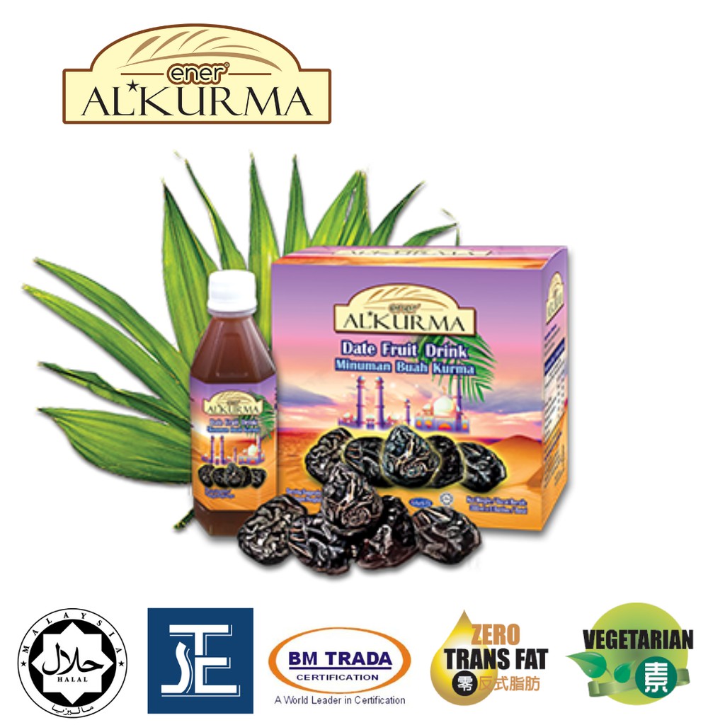 300ml X 6 Bottle Ener Al Kurma Juice Alkurma Milk Booster Ajwa Dates Shopee Singapore