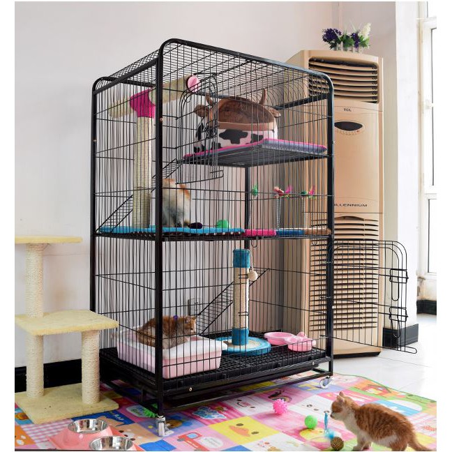 Cat Cage Luxury 3 Storey Level Cat Cage Home Shopee Singapore