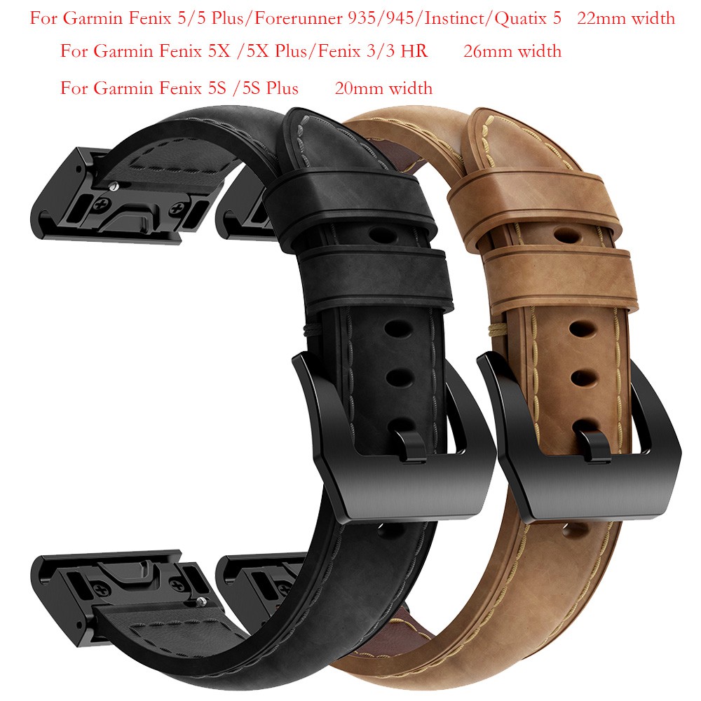 fenix 5 plus leather strap