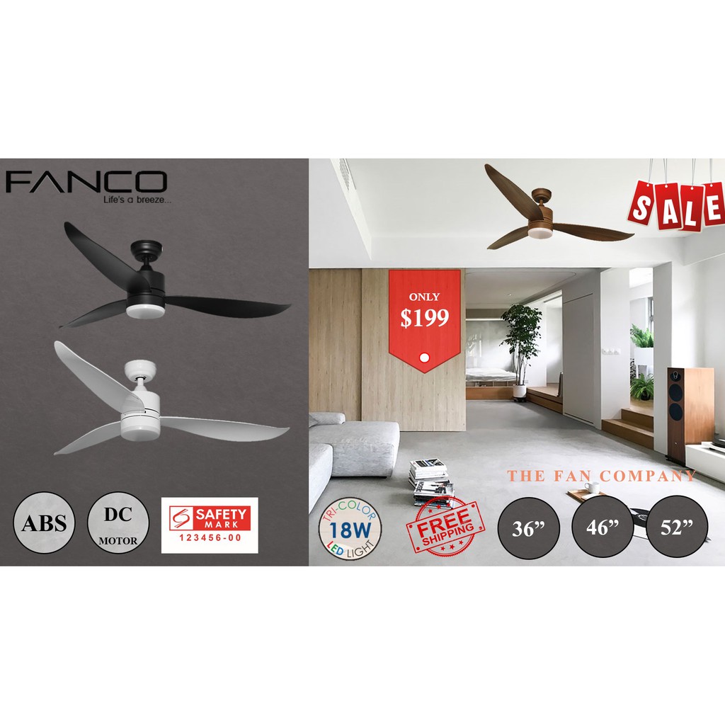 FANCO FSTAR DC Motor Ceiling Fan with 3 Tone LED Light Kit and Remote Control Shopee Singapore