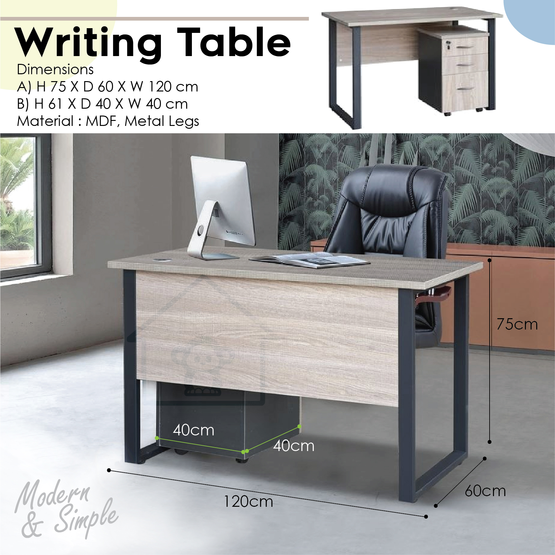 black home office desk