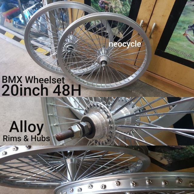 BMX Wheelset Alloy Rims Hubs 48H 