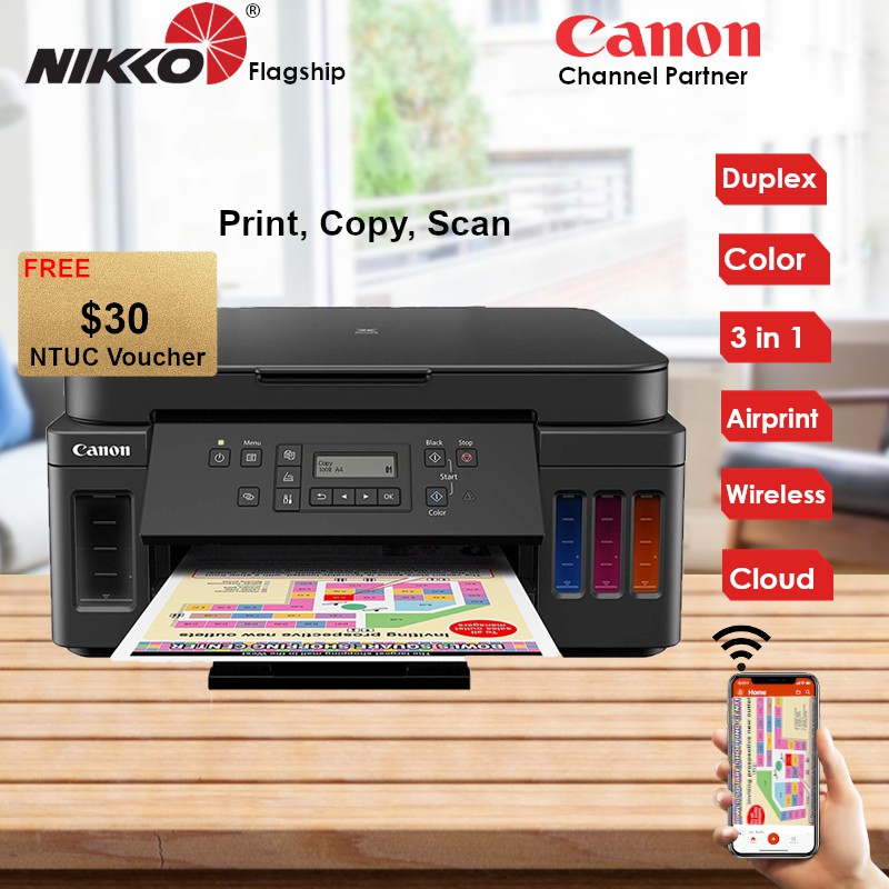 [Local Warranty] Canon PIXMA G6070 Refillable Ink Tank Wireless All-In ...