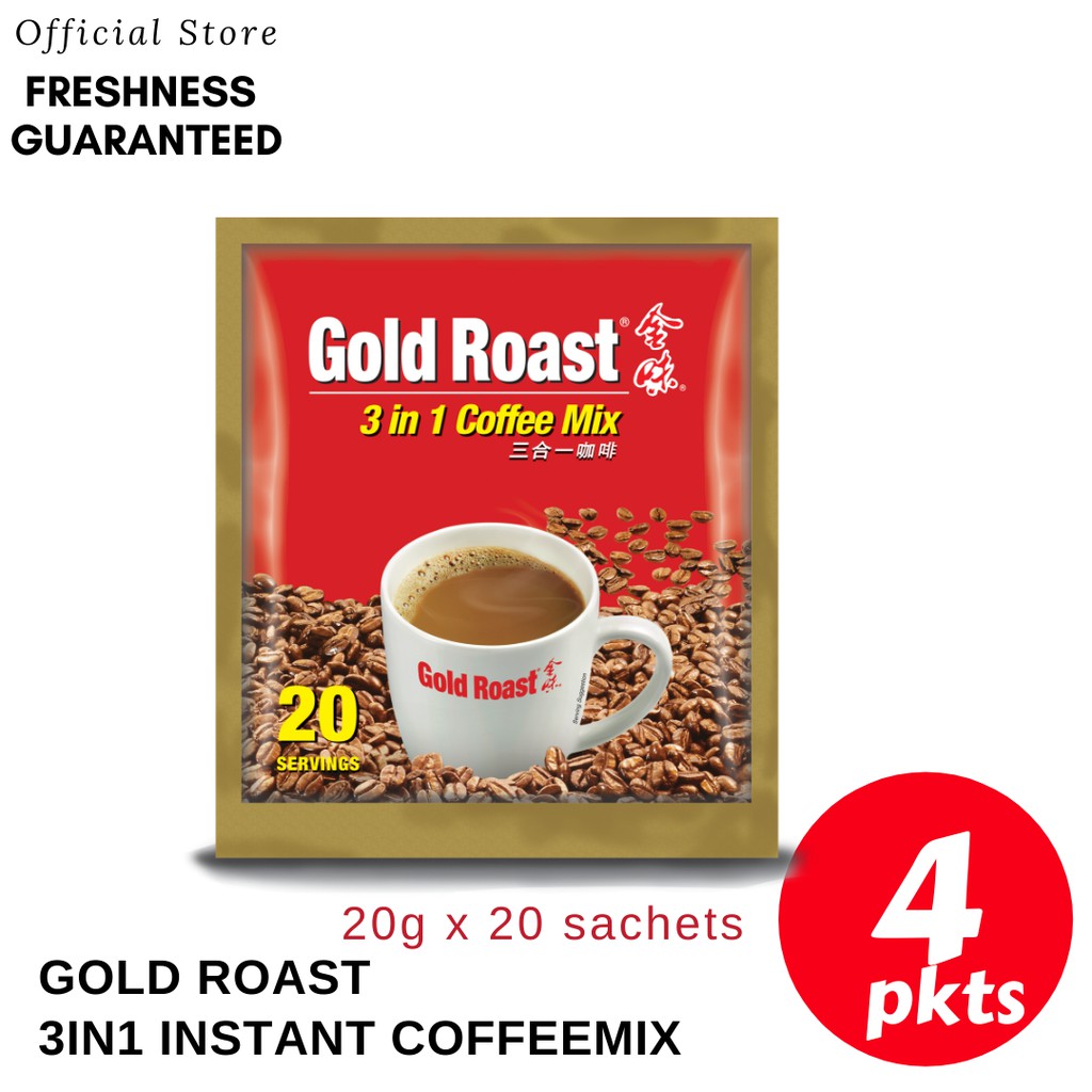 (Bundle 4pkts) Gold Roast 3in1 Instant Coffeemix (20g x 20's) 4pkts