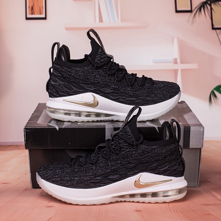 lebron 15 low black and gold