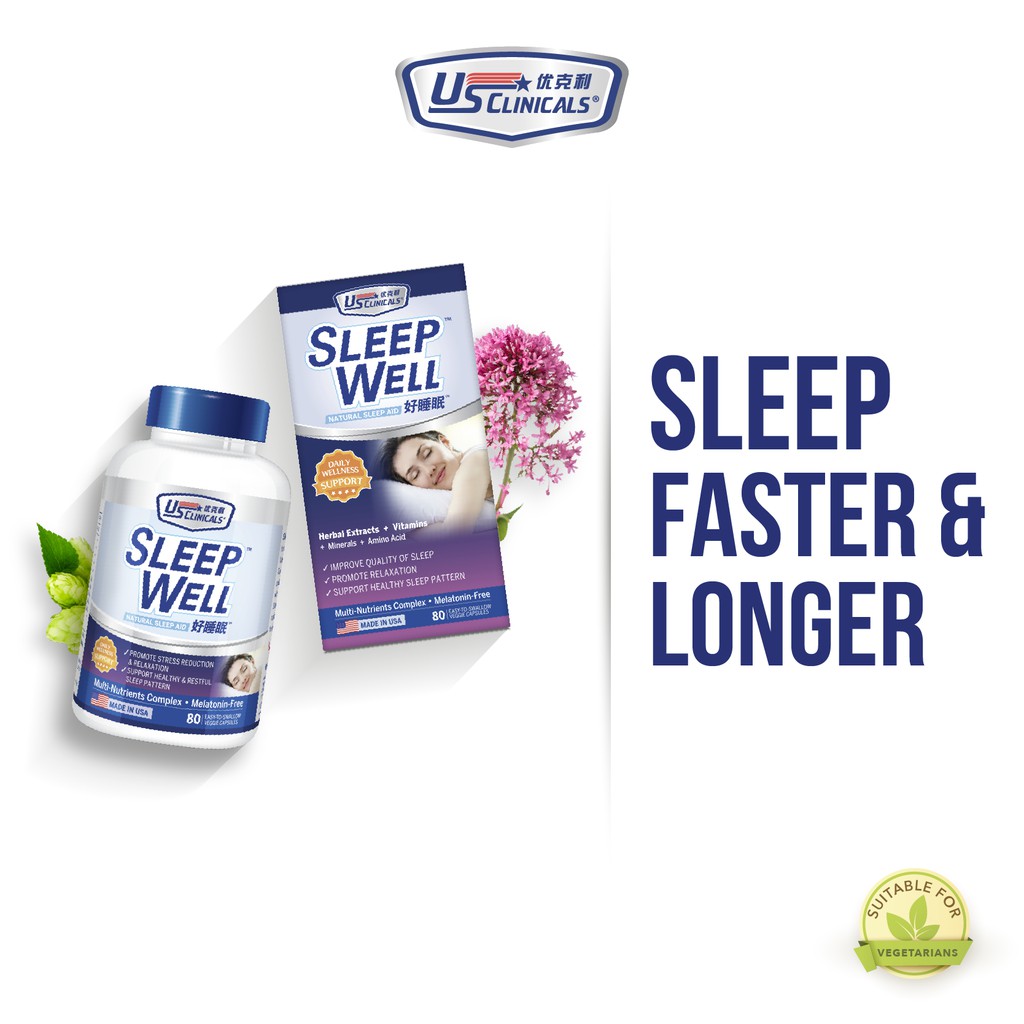 US Clinicals SleepWell x 80 capsules | Shopee Singapore