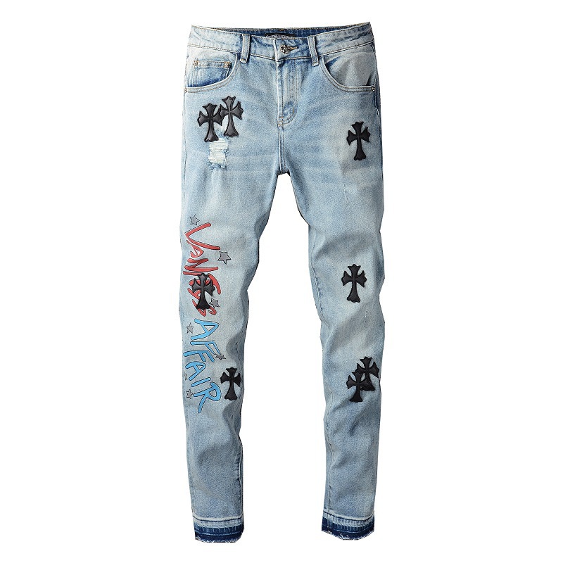 amiri jeans with flowers