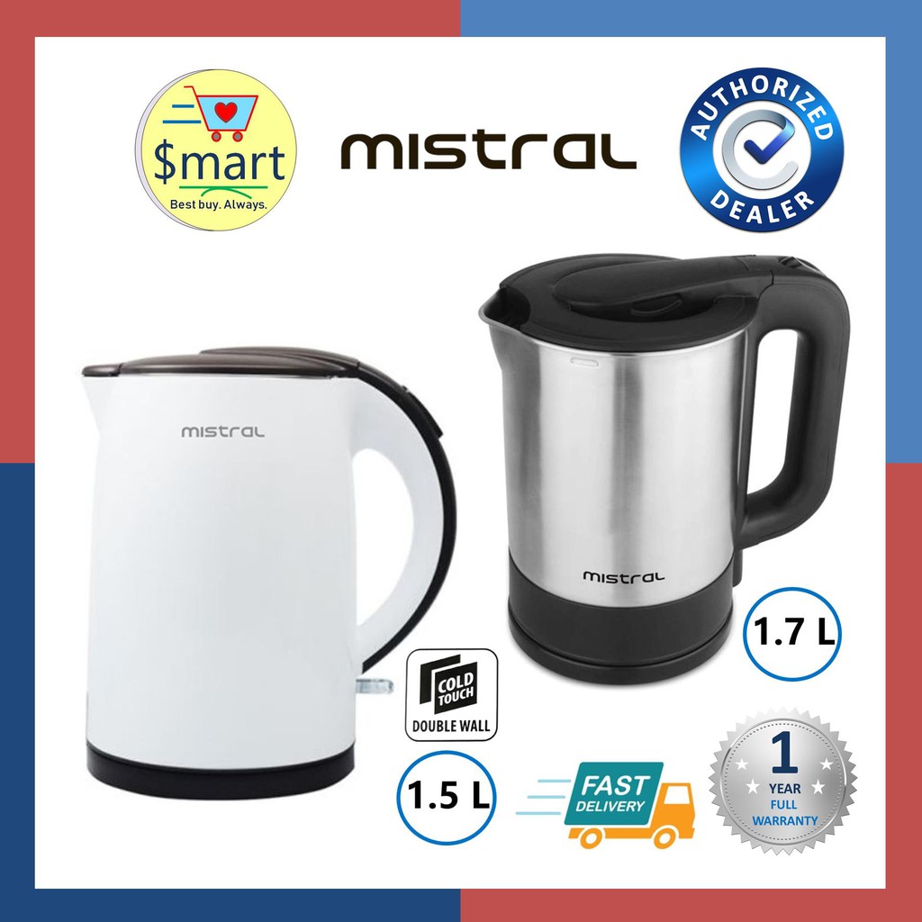 Mistral 1.5L Double Wall/1.7L Stainless Steel Electric Jug Kettle
