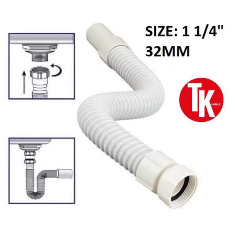 Shop Malaysia Pvc Flexible Bottle Trap For Basin And Sink Flexible Waste Pvc Pipe For Plumbing Faucet Basin Kitchen Sink Water Shopee Singapore