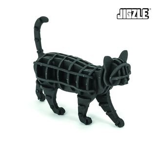 Jigzle Walking Cat 3D Paper Puzzle for Adults and Kids. Ki-Gu-Mi Paper Art. Best Gift for All Occasions.