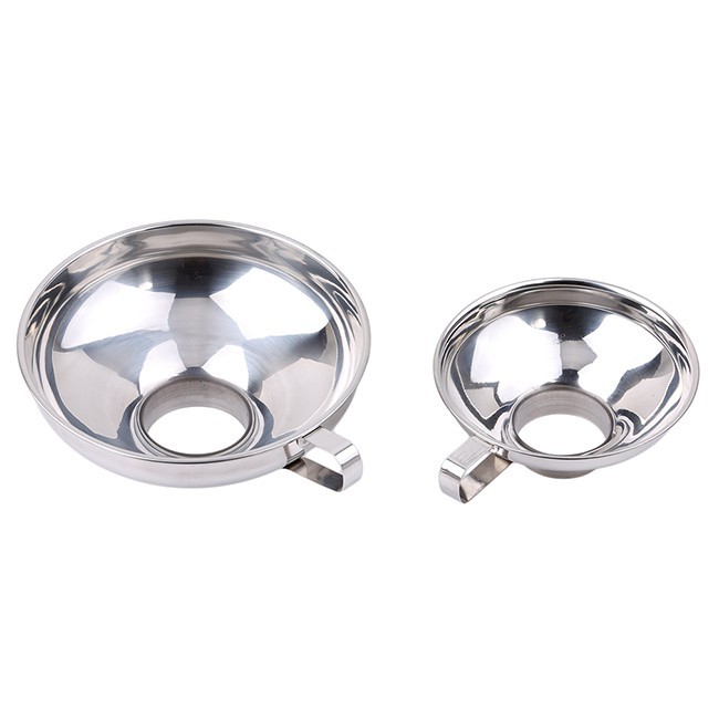 3-Pcs Stainless Steel Funnel Food Grade Wide-Mouth Funnel With Removable Filter