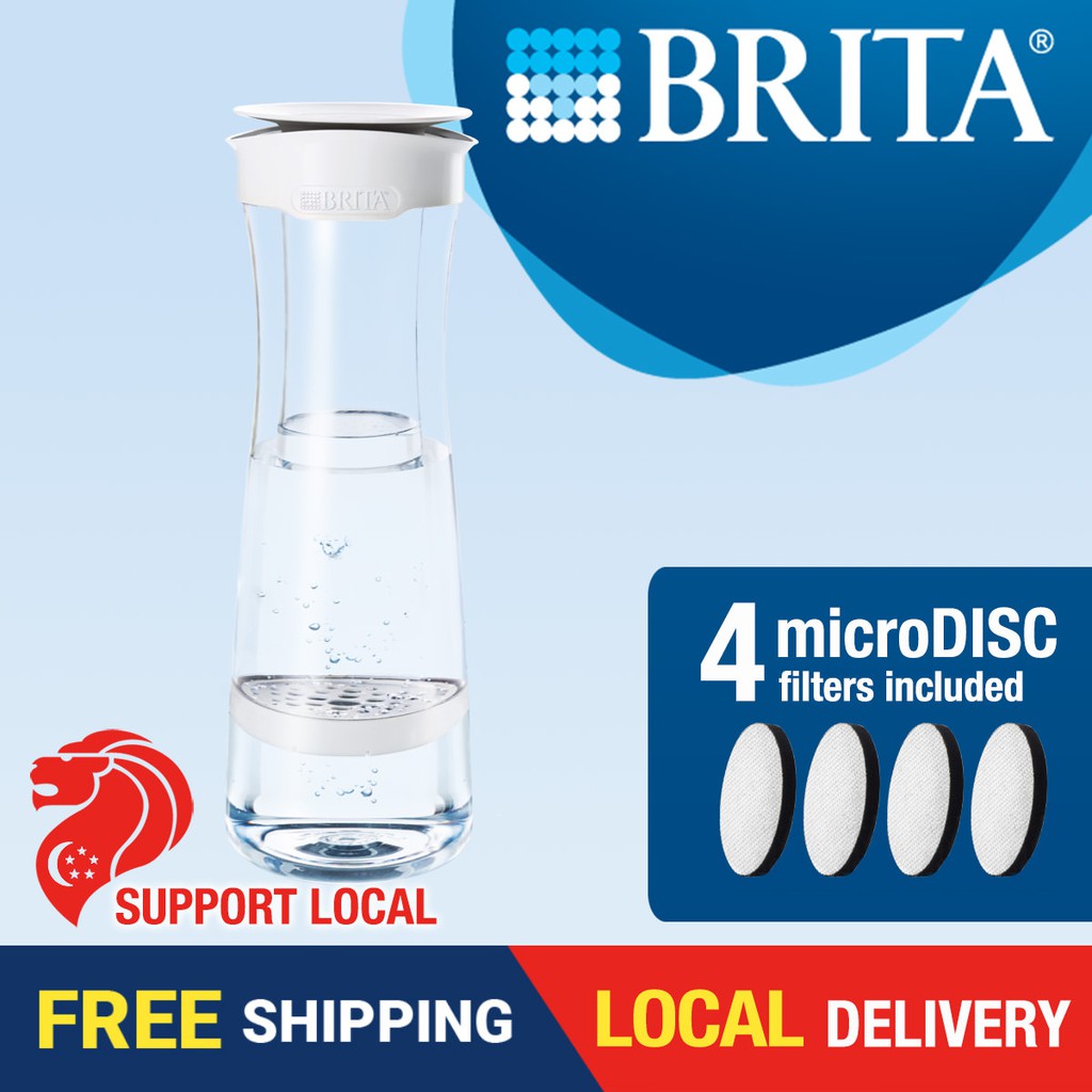 BRITA Fill & Serve Mind Water Filter Carafe 1.3L, white with 4