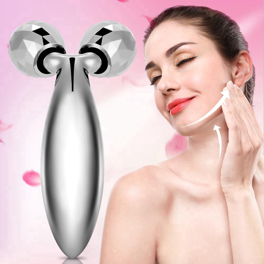 3d V Shape Double Ball Roller Face Body Massager Face Lift Beauty Tool Silver Shopee Singapore