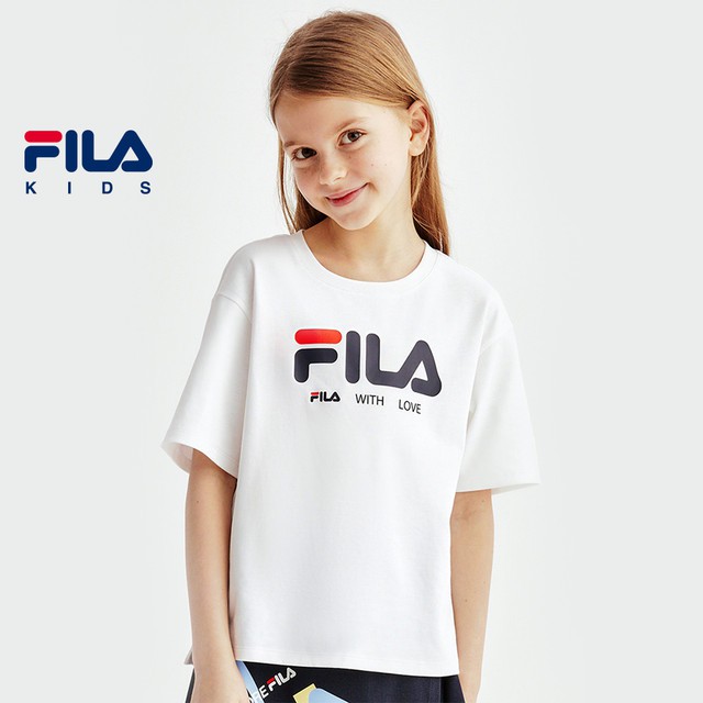 Fila Kids Girls Fila Logo Dropped Shoulder Cotton T Shirt 6 13yrs Shopee Singapore