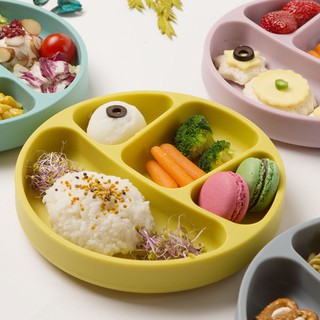 Looktosee Baby Plates Infant Children Tableware Silicone Suction Cup Training To Learn Eat A Spoon Side Dish Bowl Sets Shopee Singapore