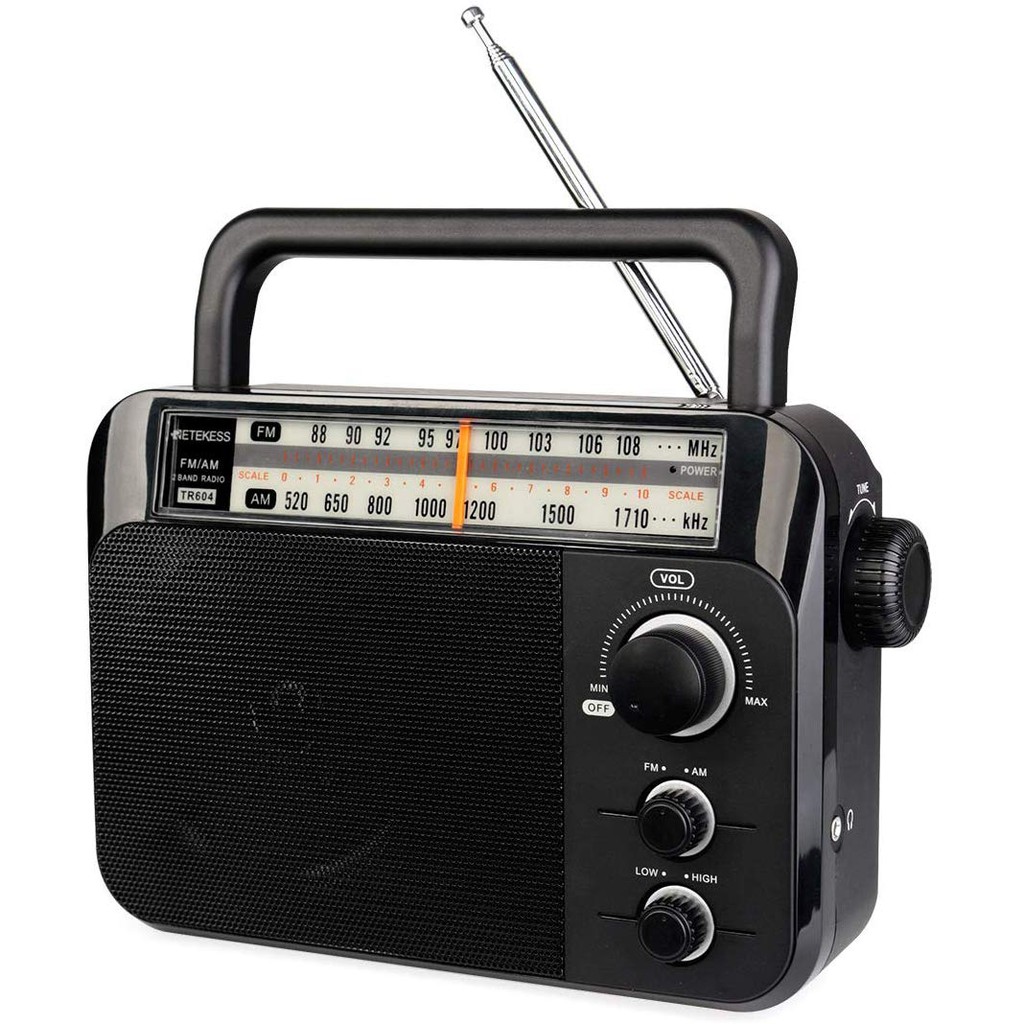 Retekess TR618 Shortwave Radio AM FM Radio Portable Transistor Analog Radio MP3 Player with Earphone Jack Operated by 3 D Batteries or AC Power 
