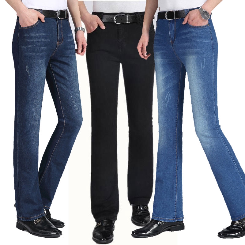 Jeans Men Men S Korean Version Of Denim Micro Bell Pants Male Slim Stretch Small Flare Jeans Black Jeans Biker Jeans Size 28 37 Shopee Singapore