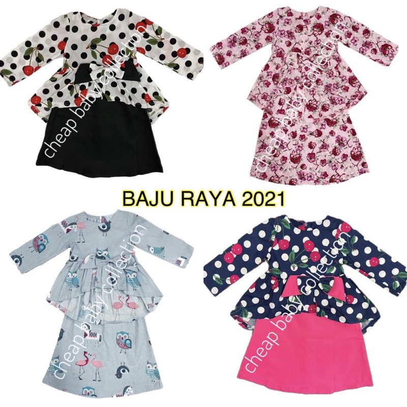 6Month-10Year Baju Kurung Raya 2021 Baby Girl Kid Melayu Fesyen Moden