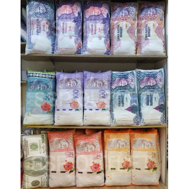 Shop Malaysia Money Pillow Bantal Duit Rm10 Rm20 Rm50 Rm100 Rm1000 Dollar Usd Ready Stock Local Seller Shopee Singapore