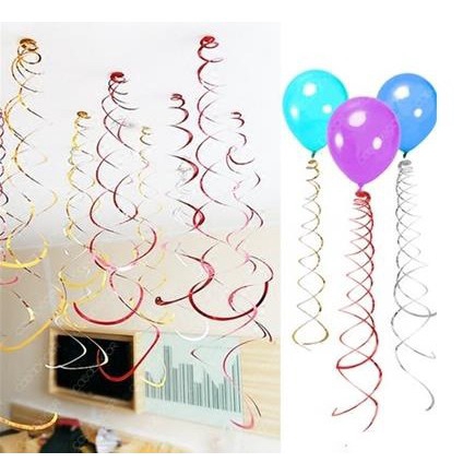 5pcs Spiral Foil Swirl Pvc Ceiling Hanging Garland For Birthday