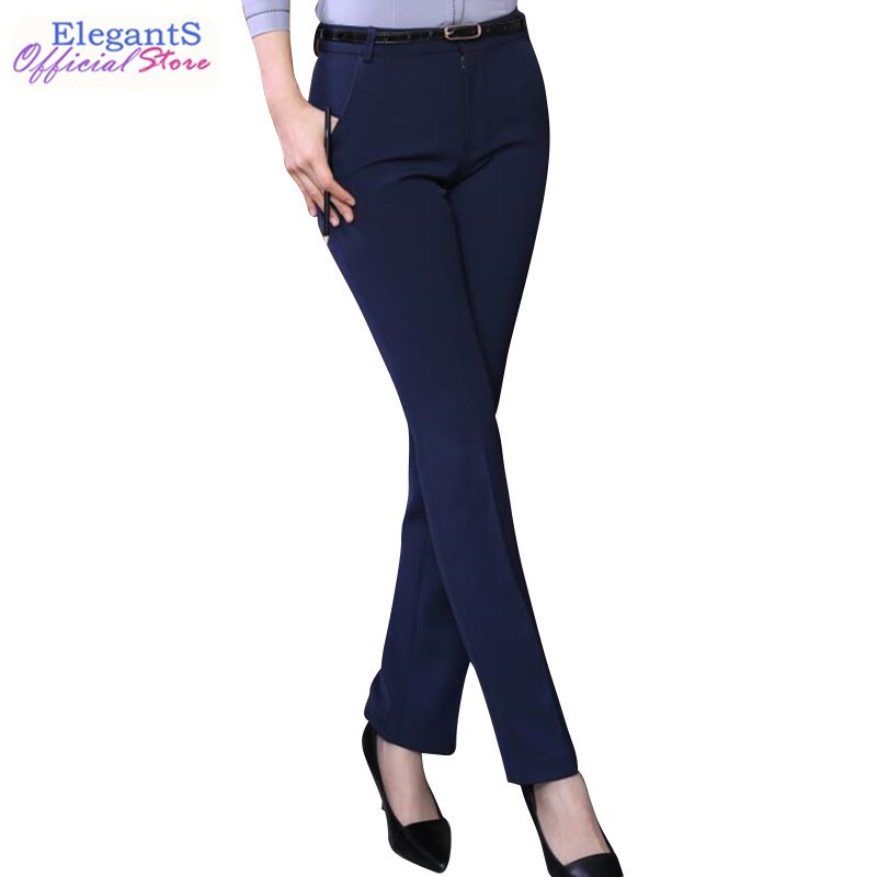 blue formal pants for ladies