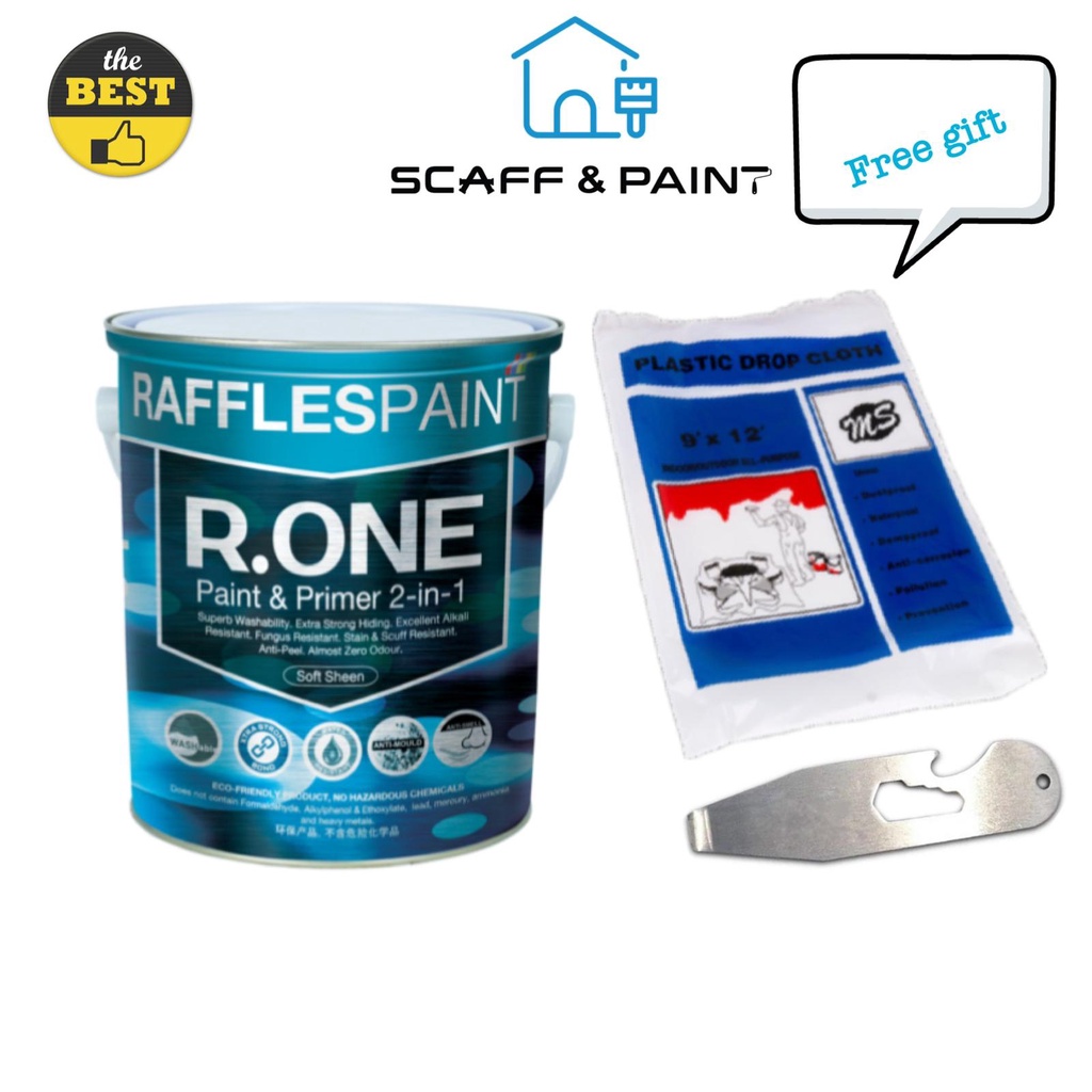 [WHITE 20Litres] Raffles Paint R.ONE Interior (2in1 paint and primer