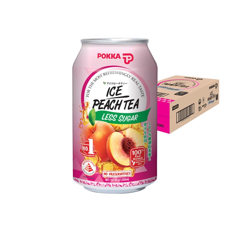 Pokka Ice Peach Tea Less Sugar 300ml Carton Shopee Singapore