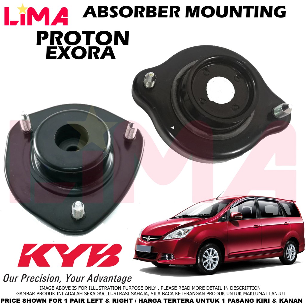 Proton Exora Exora Bold Front Rear Absorber Top Mount Absorber Mounting 1pair Kayaba Kyb Original Shopee Singapore
