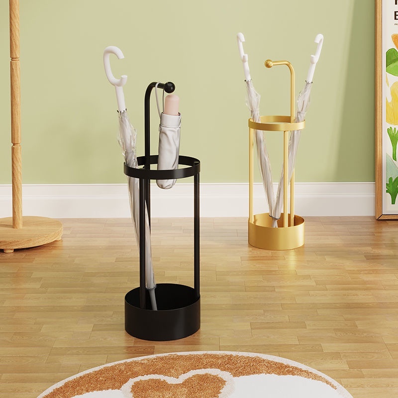 Nordic iron umbrella stand round umbrella barrel hotel lobby entrance