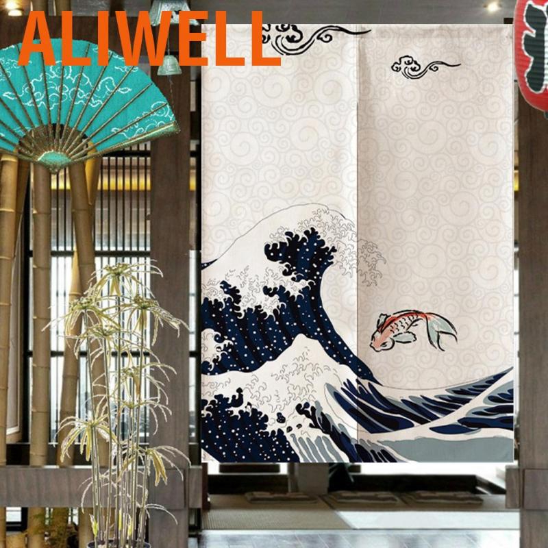 Aliwell Great Wave Style Noren Japanese Curtain Doorway Curtains