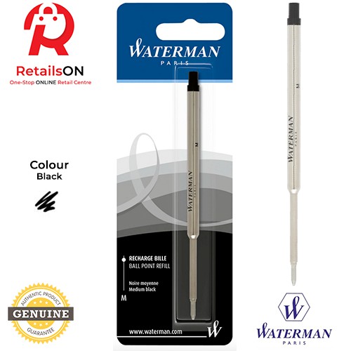 Waterman Refill Ballpoint Black Medium (M) / Ball Point Pen Refill