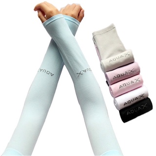 🇸🇬LoclaStock🇸🇬Aqua X & Let's Slim Cooling Hand Sock Seamless Ice Silk UV Protectiv Arm Sleeves For woman and man