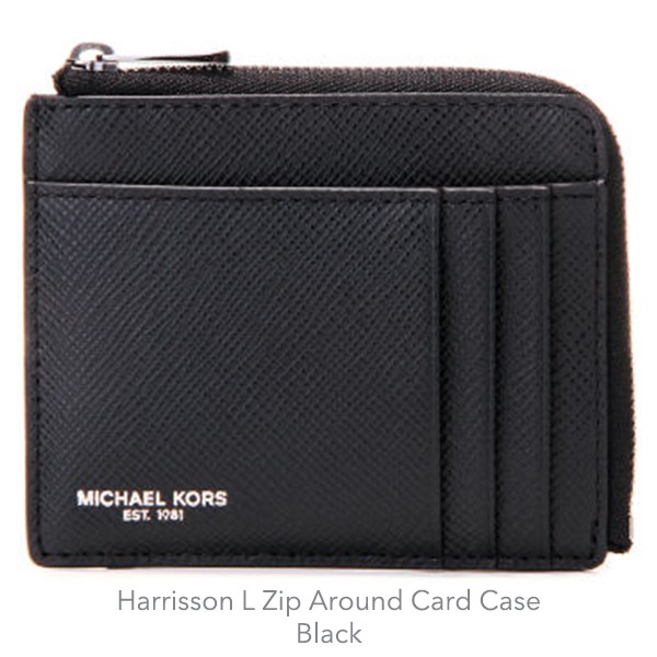 michael kors black zip around wallet